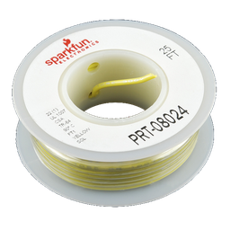 [PRT-08024] Hook-up Wire - Yellow (25 feet) (22 AWG) Solid