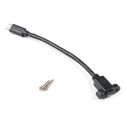 [CAB-15464] Panel Mount USB Micro-B Extension Cable - 6"