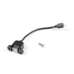 [CAB-15463] Panel Mount USB-B to Micro-B Cable - 6&quot;