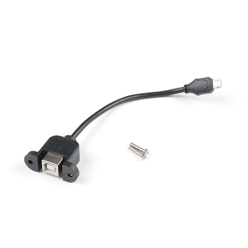 [CAB-15463] Panel Mount USB-B to Micro-B Cable - 6"