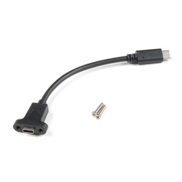 [CAB-15455] Panel Mount USB-C Extension Cable - 6&quot;