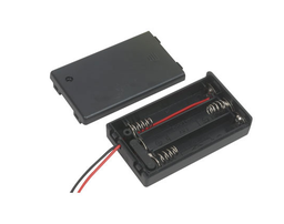 [JA-6312] Battery Holder 3-AAA Wires with Cover and Switch 26 AWG