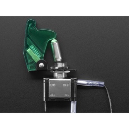 [ADA-3307] Illuminated Toggle Switch with Cover - Green