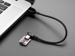 [ADA-5045] Black Woven Right Angle USB C to USB A Cable - 0.2m long