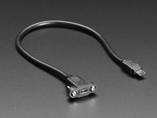 [ADA-3258] Panel Mount Extension USB Cable - Micro B Male to Micro B Female
