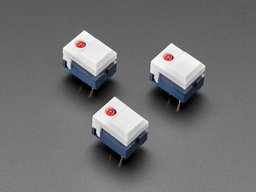 [ADA-5519] Step Switch with LED - Three Pack of White with Red LED - PB86