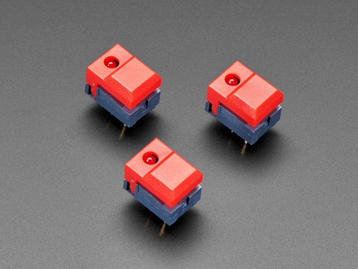 [ADA-5499] Step Switch with LED - Three Pack of Red Plastic with Red LED - PB86-A1