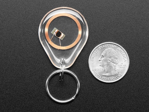 [ADA-5459] NTAG203 (13.56MHz RFID/NFC) Clear Keychain Fob
