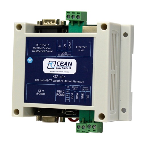 [KTA-402] BACnet MS/TP Weather Station Gateway For Davis Weather Stations