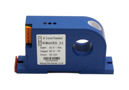 [WES-006] AC Current Transducer 0-30A AC In, 0-5VDC Out, 12VDC ID25 (WBI414F21)
