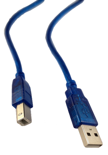 USB 2.0 A Male to B Male 28/28AWG Cable - 3ft