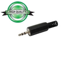 [CA002] 3/32" (2.5mm) Stereo Plug w/ Strain Relief, Black