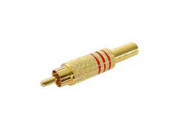[CA048R] Gold-Plated Phono (RCA) Plug - Red