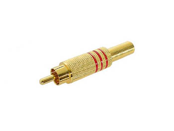 Gold-Plated Phono (RCA) Plug - Red