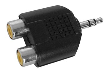 Dual Phono (RCA) Jacks to 1/8&quot; (3.5mm) Phone Stereo Plug Adapter