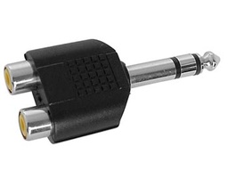 [CAA35] Dual Phono (RCA) Jacks to 1/4" Phone Stereo Plug Adapter