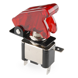 [COM-11310] Toggle Switch and Cover - Illuminated (Red)