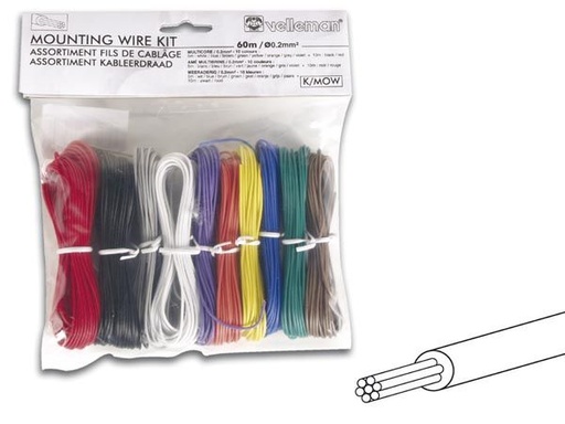 10 Color - Stranded Mounting Wire Kit 60m