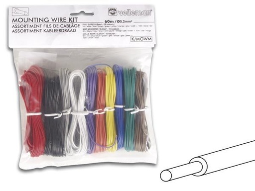 10 Color - Solid Core Mounting Wire Kit 60m