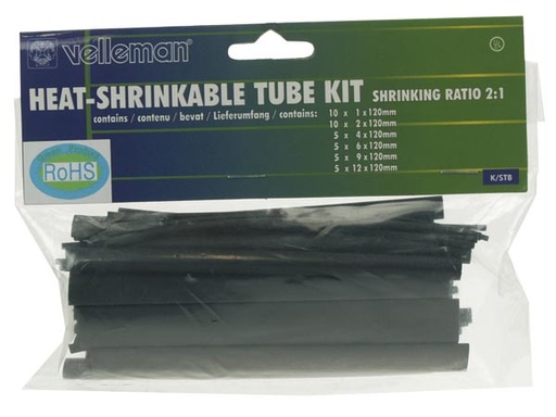 Heat-Shrinkable Tube Kit - 40 pcs - Black