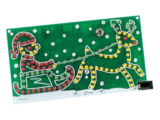 [WSSA116] driving Santa Claus, 126 LEDs, on/off switch, colorful animation, Christmas decoration (Kit)