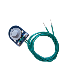 [PUSH12W] Momentary Push Switch - grey flat rubber button with 12 inch leads