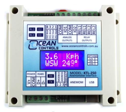 Anemometer Interface -  No Logging, With LCD