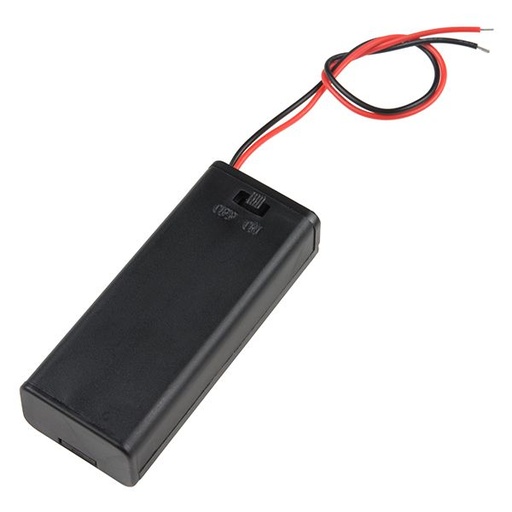 Battery Holder - 2 x AAA with Cover and Switch