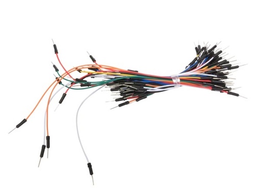 [WJW009N] Jumper wires, 1-pin, male to male, 22 AWG, set of 65 pieces, copper, multicolored 