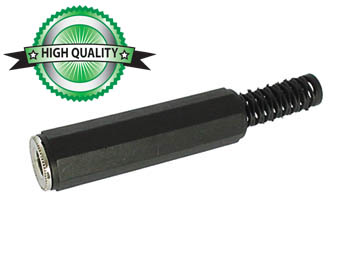 1/4&quot; Stereo Jack w/ Strain Relief, Black