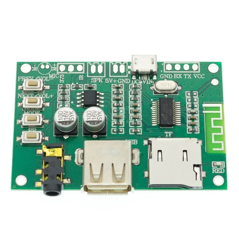 4 Buttons Triggered MP3 Player Board with 10W Amplifier and Solder Pads